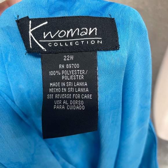 K woman blue layered chiffon tank top size 22 plus size boho hippie - Picture 5 of 5